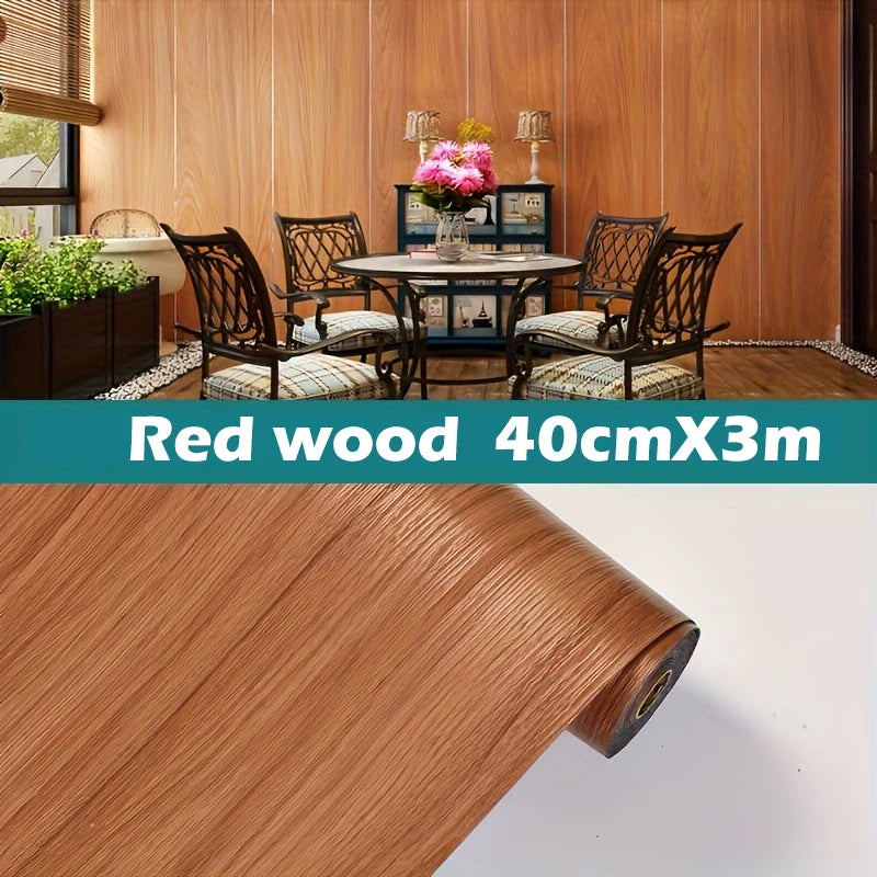 Thickened Wood Grain Floor Wall Sticker Self Adhesive Washable Qme D 40cmX3m