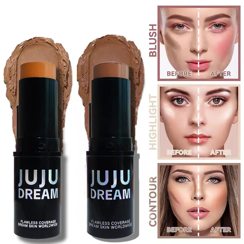 Dual-tone Highlighter Contour Stick Brightening Shading Waterproof Qme