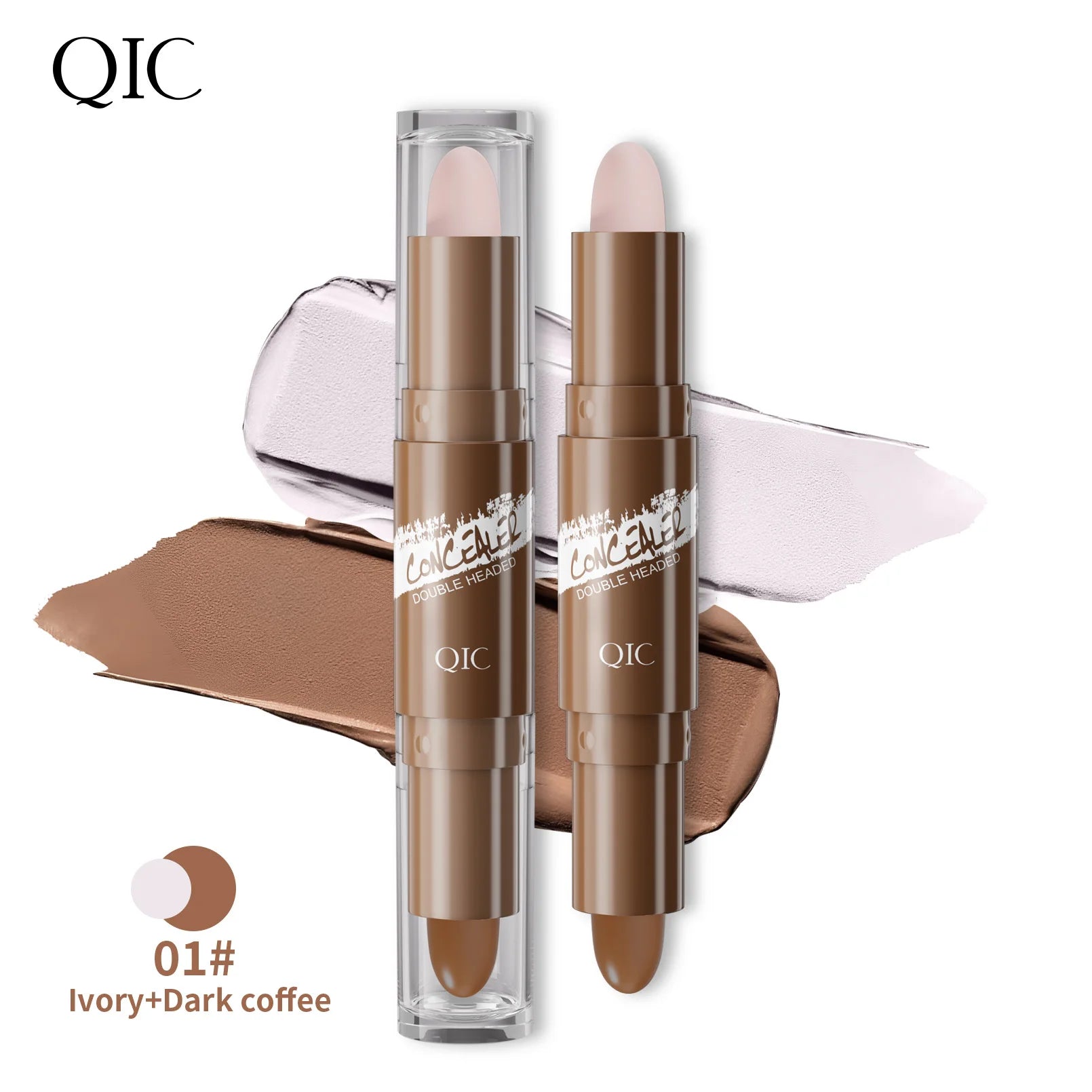 Double-ended dual-purpose high-light trimming stick, three-dimensional contour, nose shadow, facial shape, brighten and trimming Qme Q525-1