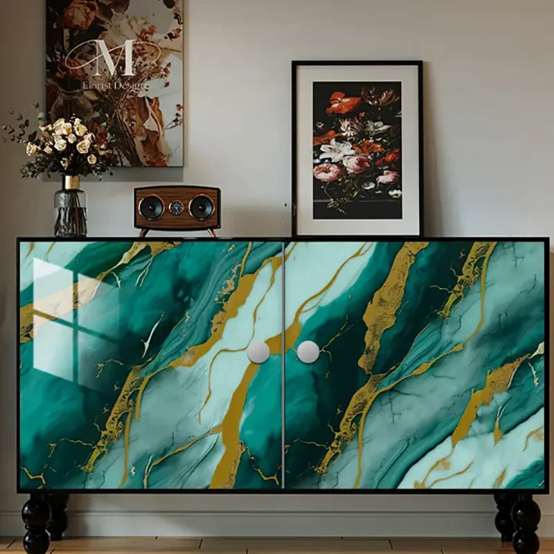 Marble Pattern Wall Stickers Waterproof Moisture Proof Self Adhesive Wallpaper Peel and Stick Decorative DIY Wall Art Wallpaper Qme