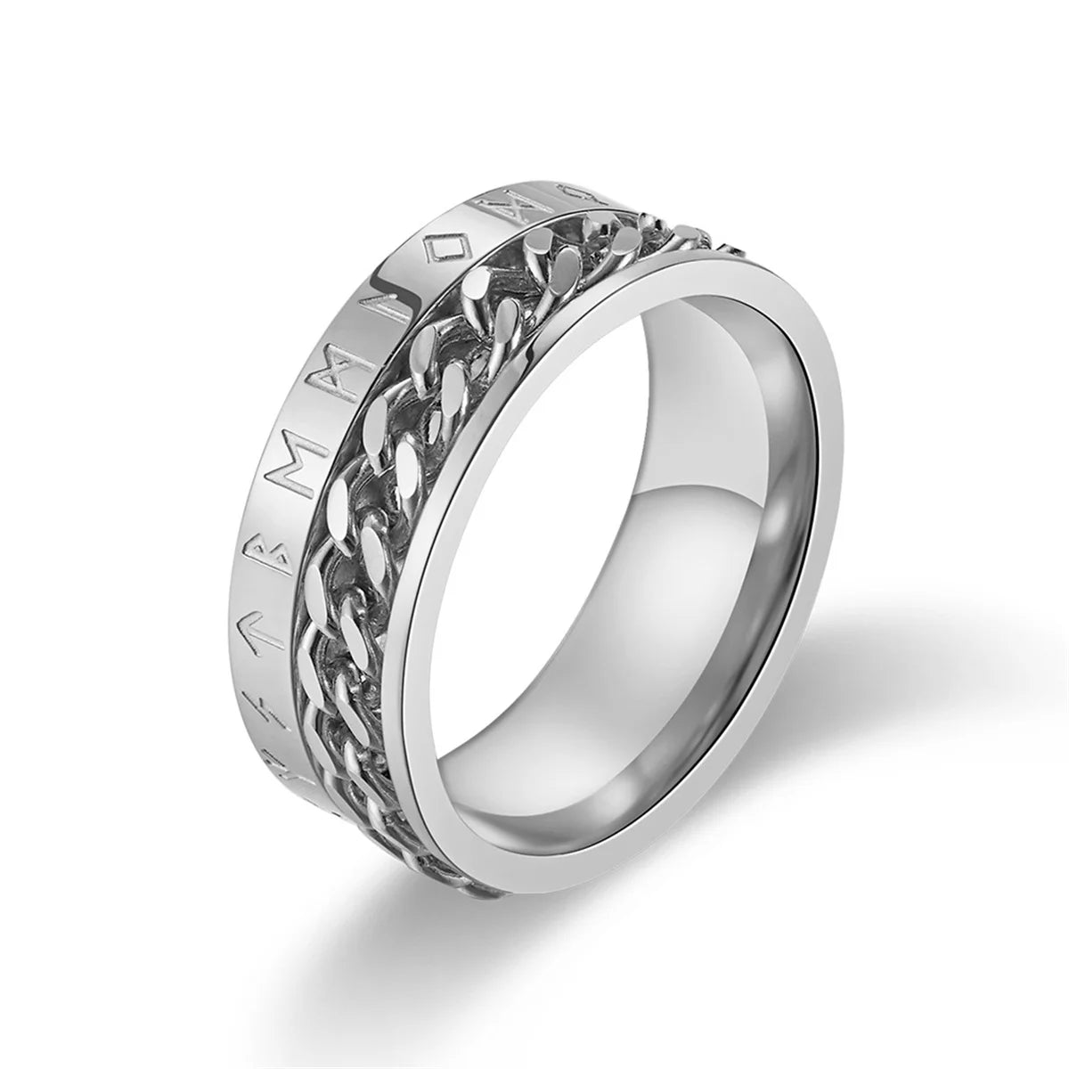 Cool Stainless Steel Rotatable Men Ring High Quality Spinner Chain Punk Women Jewelry for Party Gift Hip Hop Ins Boys Rings Qme 2 11