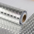 Silver Contact Paper Metallic Texture Waterproof Oil-proof Kitchen Qme 1 40cmX3m