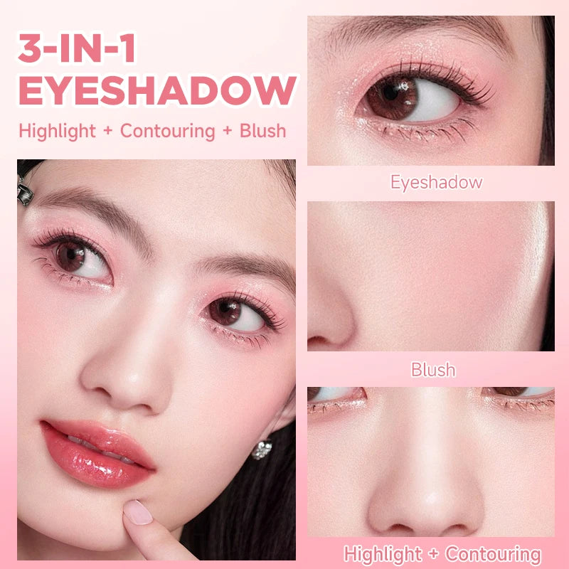 9-Color Eyeshadow Palette - Matte & Shimmer Finish,Water And Sweat Resistant, Long-Lasting Wear, Blendable, Highlight And Blush Qme