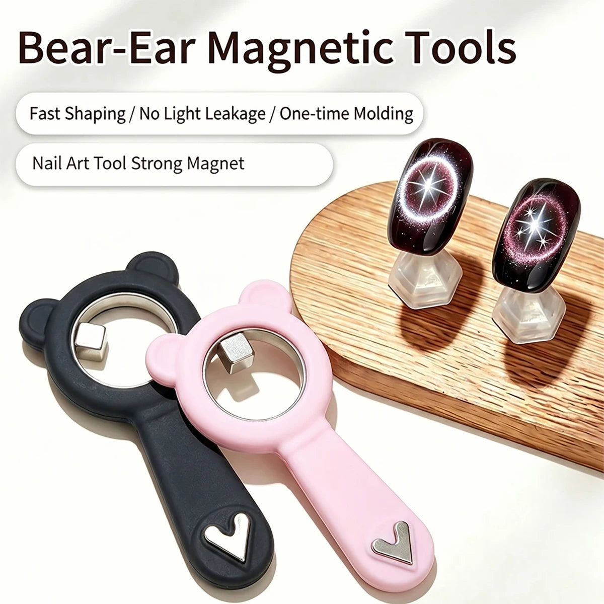 Double Headed Nail Enhancement Bear Magnetic Tool Suitable Gel Polish Qme