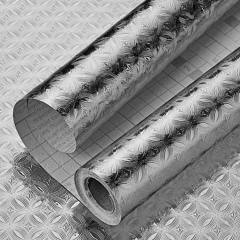 Silver Contact Paper Metallic Texture 40cm Waterproof and Oil-Proof Kitchen Cabinet Countertop Self-Adhesive Sticker Qme 4 40cmX1m