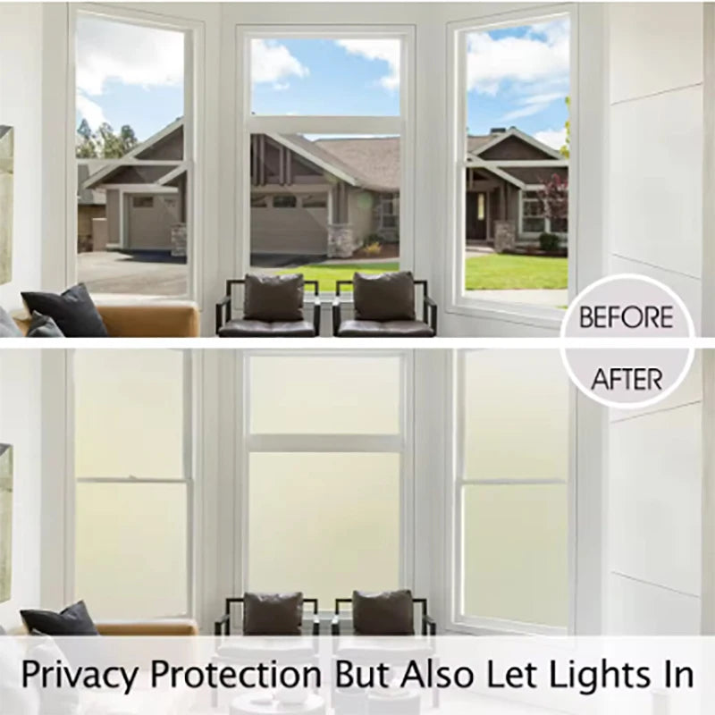 1 roll of waterproof and anti fouling decorative film electrostatic adsorption frosted glass privacy film PVC sticker Qme