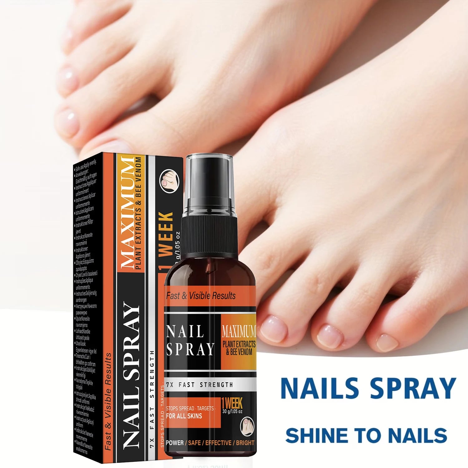 Nail Spray Fast & Visible Result, Strengthening & Repair with Bee Venom, Collagen & Hyaluronic Acid Qme