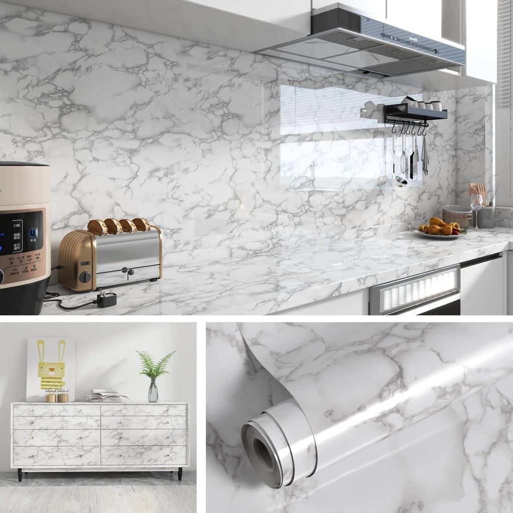 Wallpaper Sticker Adhesive Wall Wallpaper Cooking Bench Easy to Clean Peel Off Adhesive Tape Waterproof and Oil Resistant 55cm Qme 2 55cmX20m