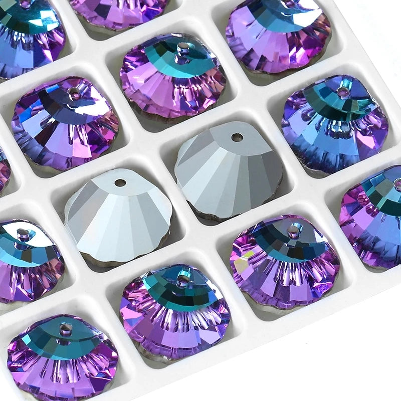 12Pcs Austria Crystal Pendant Loose Rhinestone Beads Charms Glass Jewelry Gems Stones for DIY Necklace Jewelry Making 11Styles Qme 6723 001VB