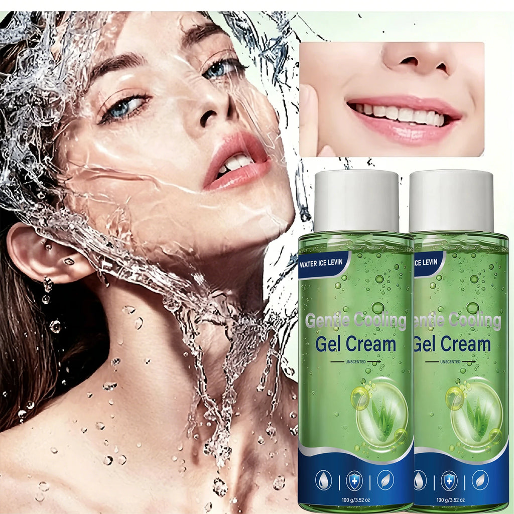 Water Ice Levin Unscented Gentle Cooling Facial Gel Cream 100g Aloe Collagen HA Hydrating Firming Soothing Face Skin Care Qme