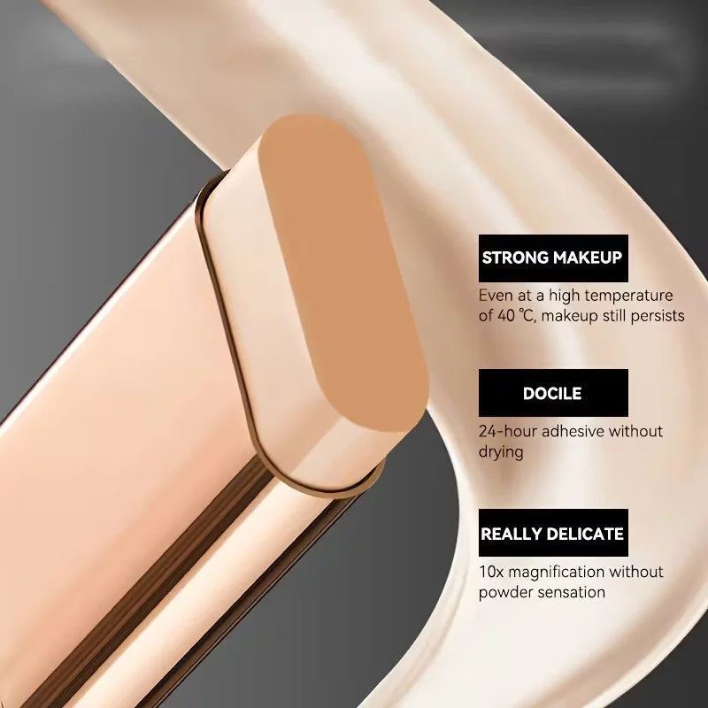 2-in-1 Foundation Stick Built-in Brush Dewy Hydrating Long-lasting Qme