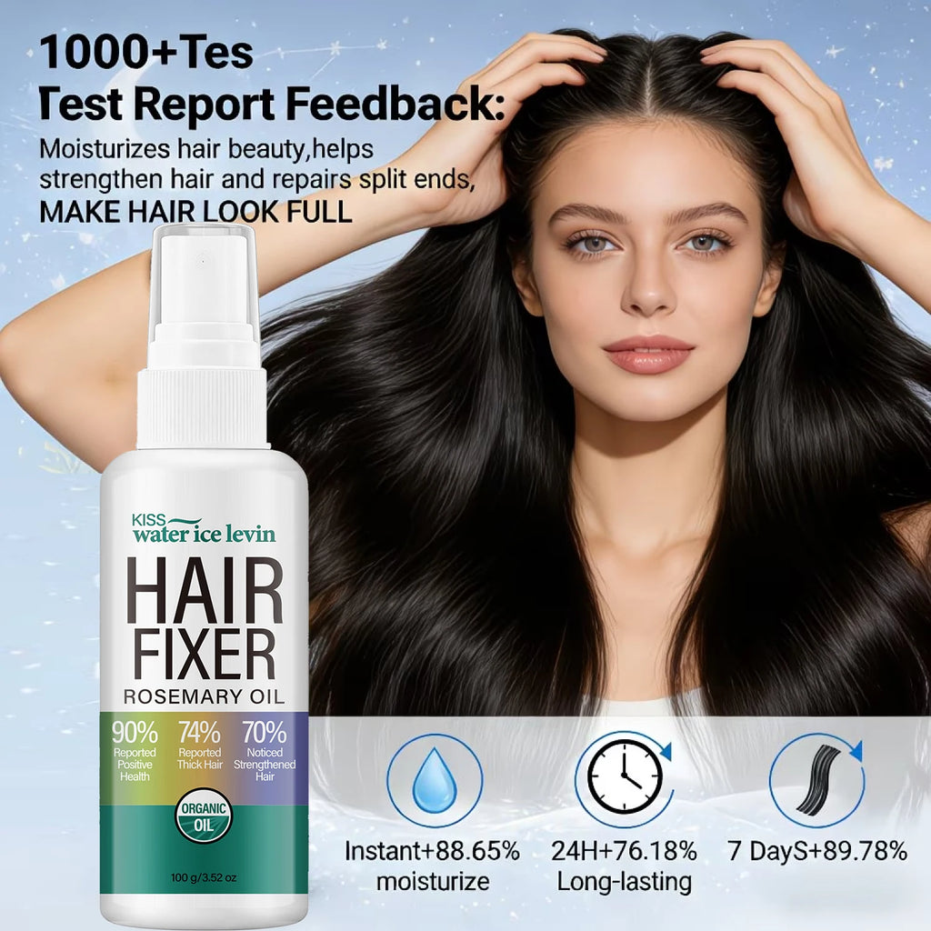 Water Ice Levin Rosemary Oil Hair Fixer Spray 100g Collagen Bee Venom Nourish Strengthen Hair Smooth Tame Frizzy Hair Mist Qme