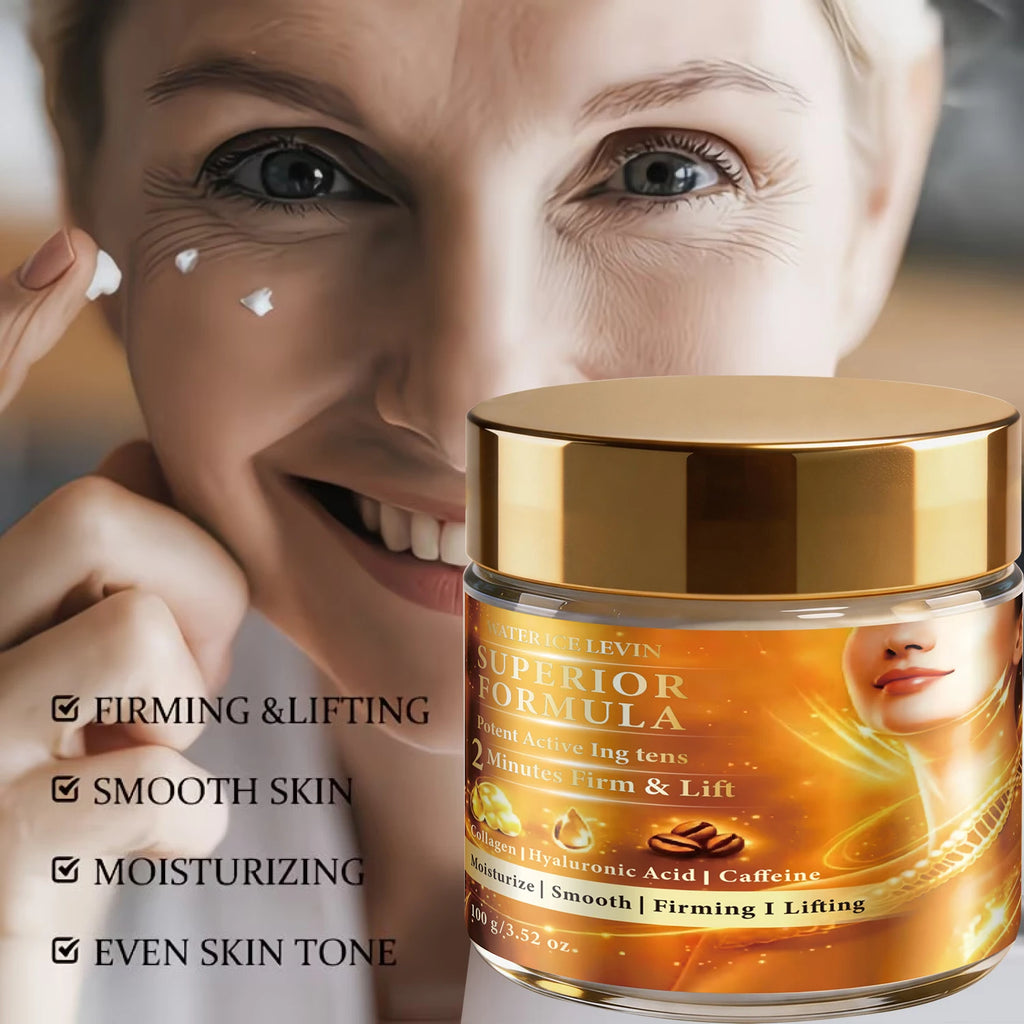 Water Ice Levin Collagen Caffeine Firm Lift Cream 100g Hyaluronic Acid Moisturizing Smoothing Lifting Anti-Aging Facial Cream Qme