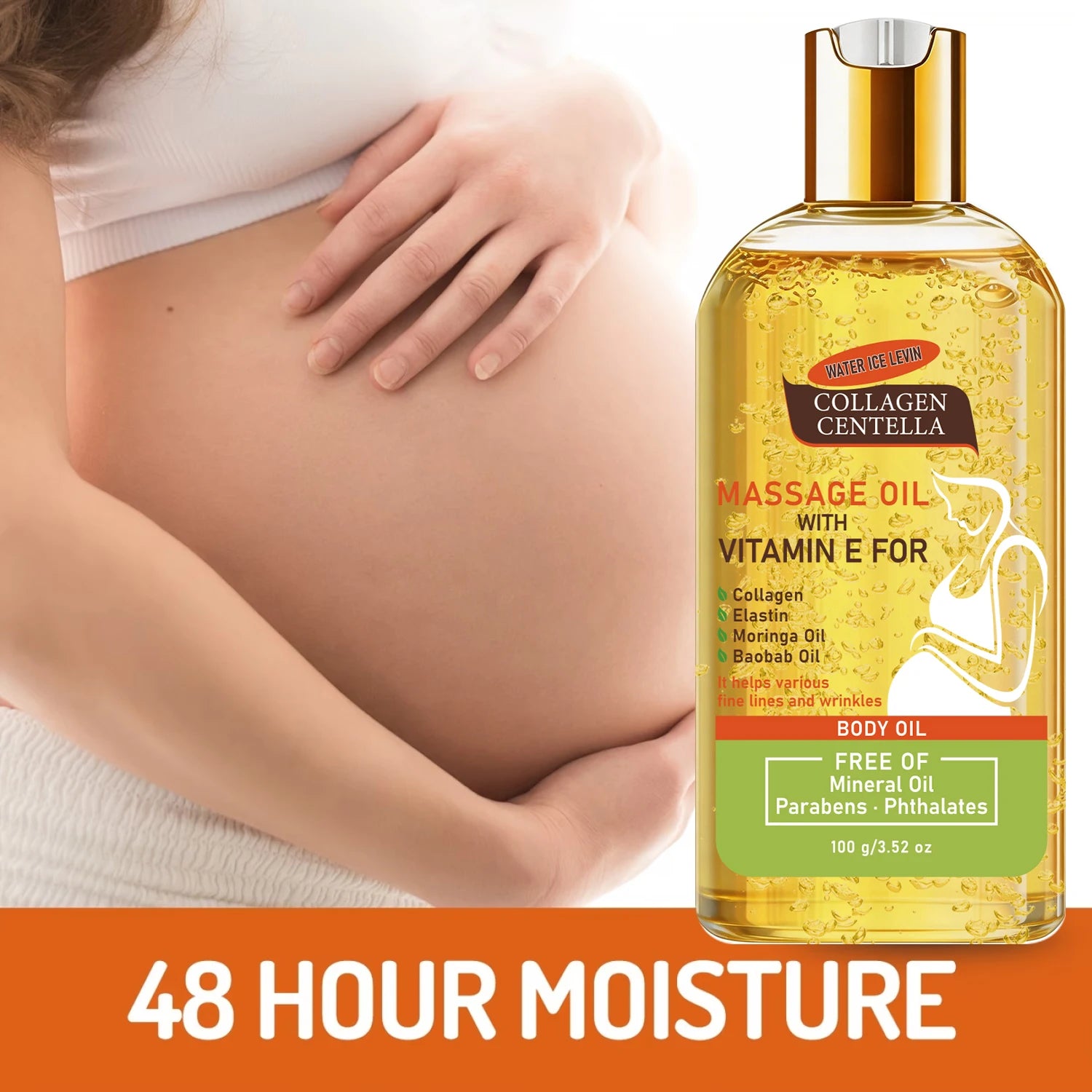Mineral Oil Free Centella Collagen Massage Oil, Hydrating Firming Anti Fine Line Body Care Qme