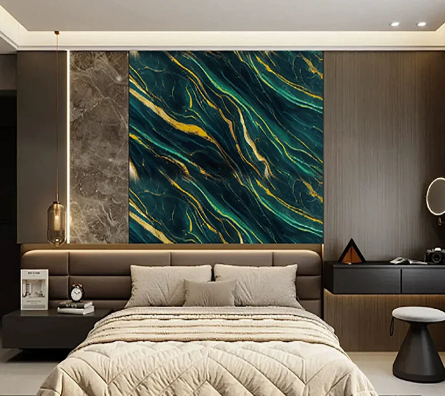 Marble Pattern Wall Stickers Waterproof Moisture Proof Self Adhesive Wallpaper Peel and Stick Decorative DIY Wall Art Wallpaper Qme