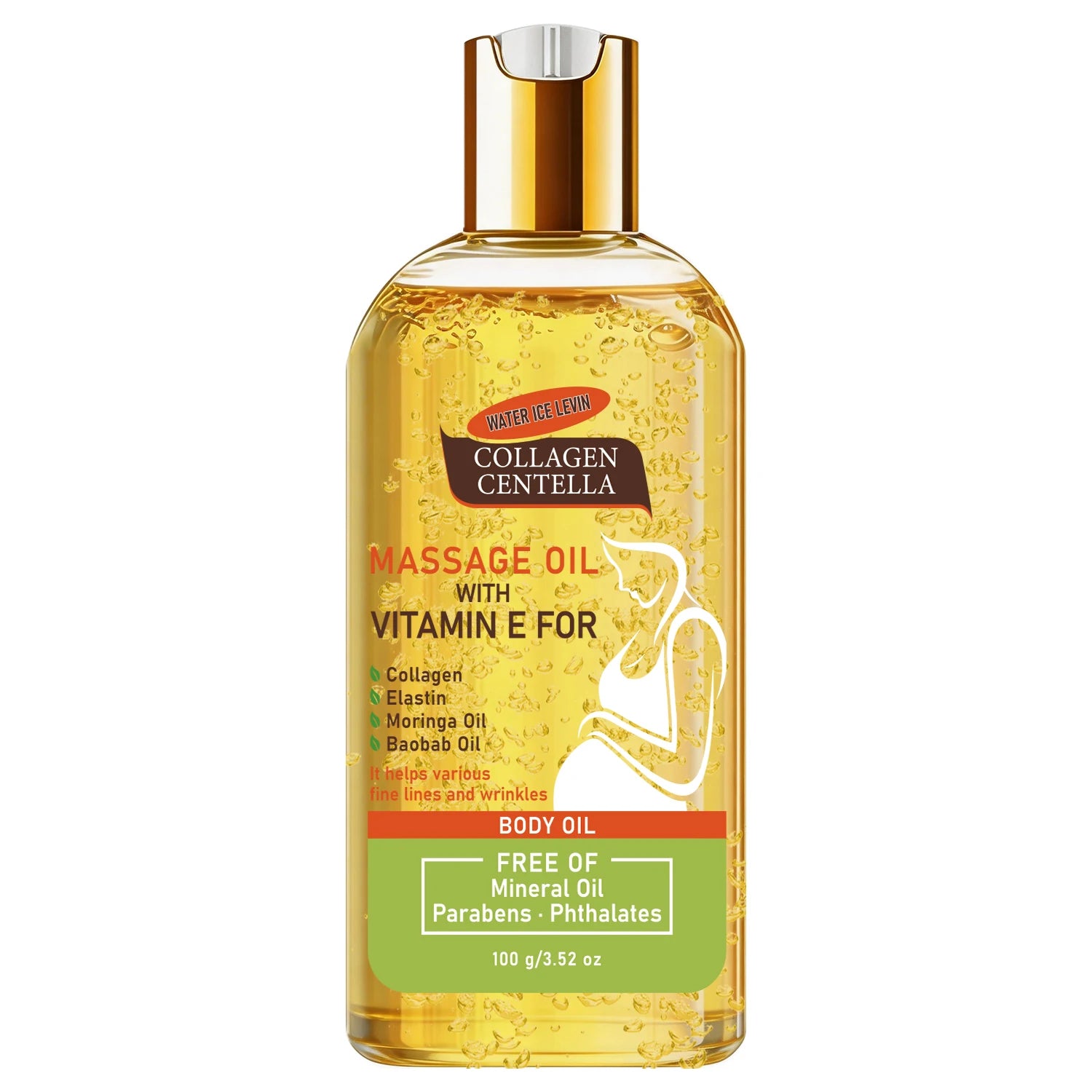 Mineral Oil Free Centella Collagen Massage Oil, Hydrating Firming Anti Fine Line Body Care Qme YELLOW 100g
