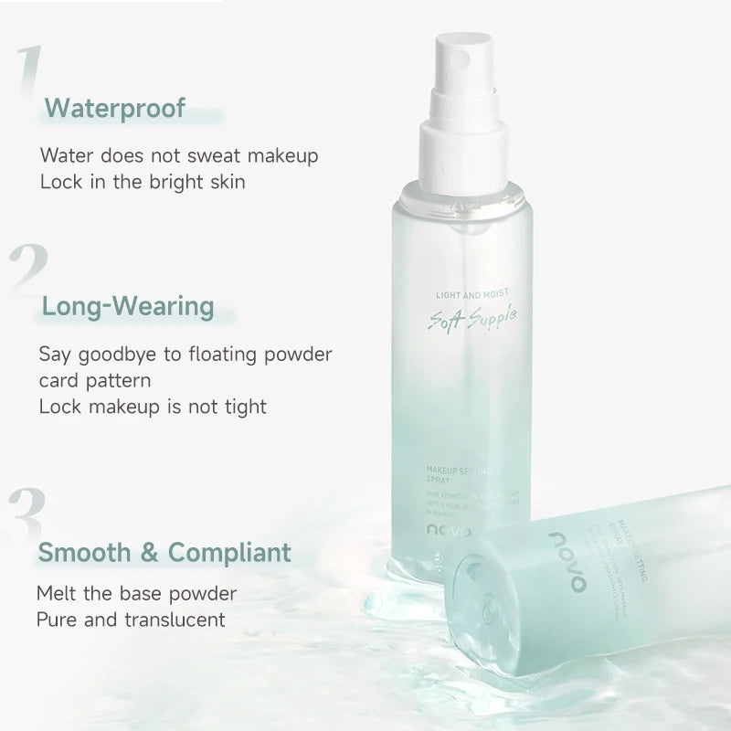 Long-Lasting Makeup Setting Spray With Hyaluronic Acid, Moisturizing Oil Control, Smudge & Transfer Resistant, Quick-Dry Qme