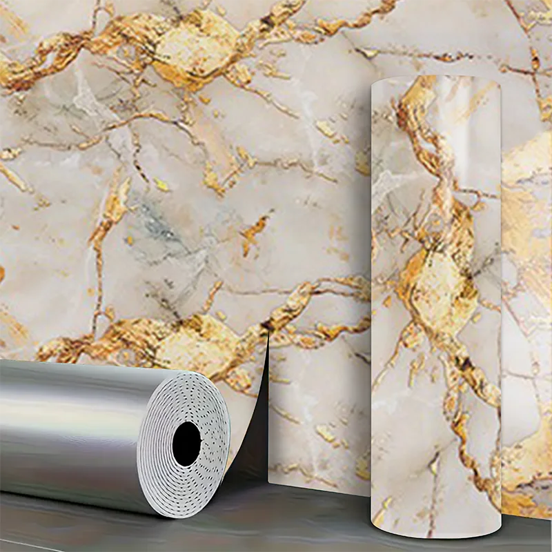 40cm Decorative Waterproof Moisture Proof Anti Fouling Self Adhesive Wallpaper for Bathroom Kitchen Living Room Background Wall Qme