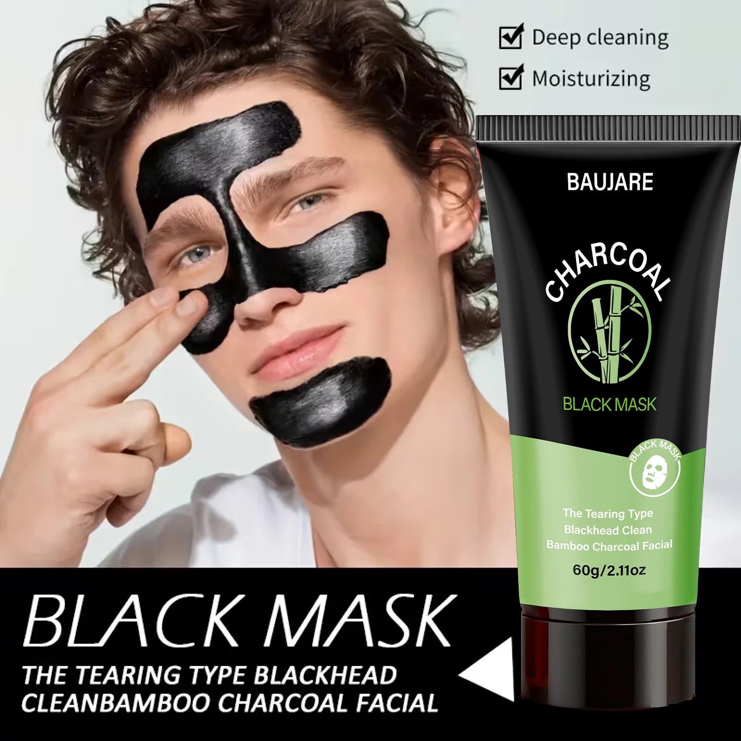 Charcoal Blackhead Peel Off Mask with Centella & Niacinamide, Deep Cleansing Pores & Purifying Skin, For All Skin Types. Qme