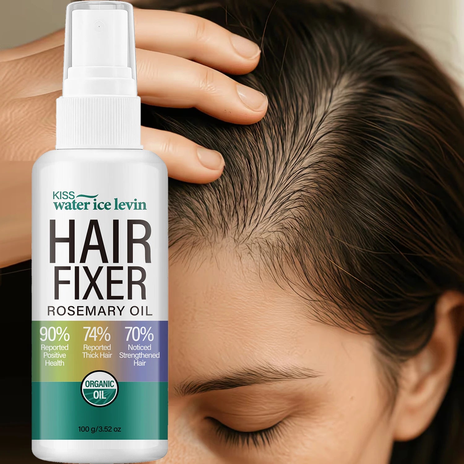 Water Ice Levin Rosemary Oil Hair Fixer Spray 100g Collagen Bee Venom Nourish Strengthen Hair Smooth Tame Frizzy Hair Mist Qme
