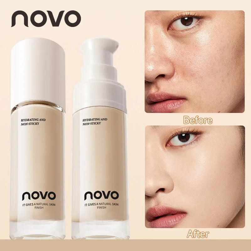 Hyaluronate Liquid Foundation,Long-Lasting Concealer Bb Cream,Vitamin E Nourishing,Water-Resistan,Buildabl,Improves Uneven Skin Qme