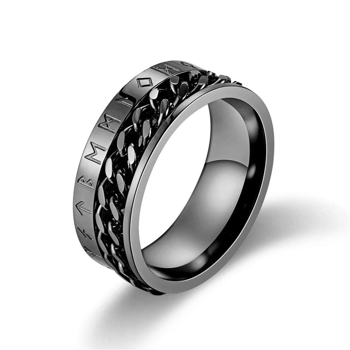 Cool Stainless Steel Rotatable Men Ring High Quality Spinner Chain Punk Women Jewelry for Party Gift Hip Hop Ins Boys Rings Qme