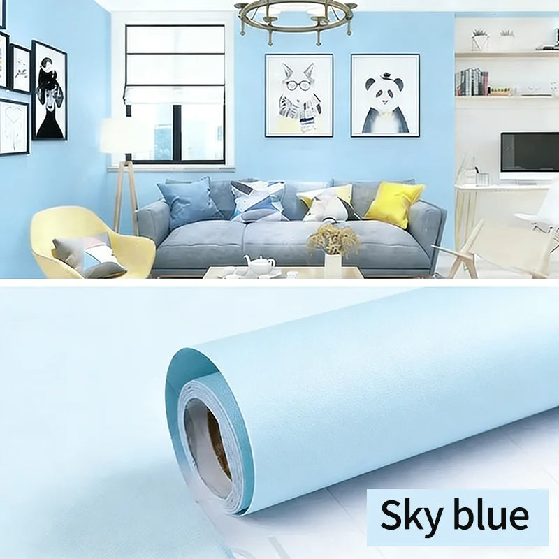 1 Roll Waterproof Stain Resistant Self-adhesive Macaron Wallpaper Qme 5 40cmX10m