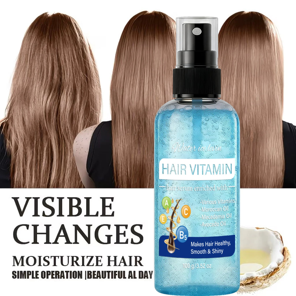 Water Ice Levin Vitamin Infused Hair Care Spray 100g Argan Macadamia Avocado Oil Smooth Shiny Dry Hair Repair Mist Qme