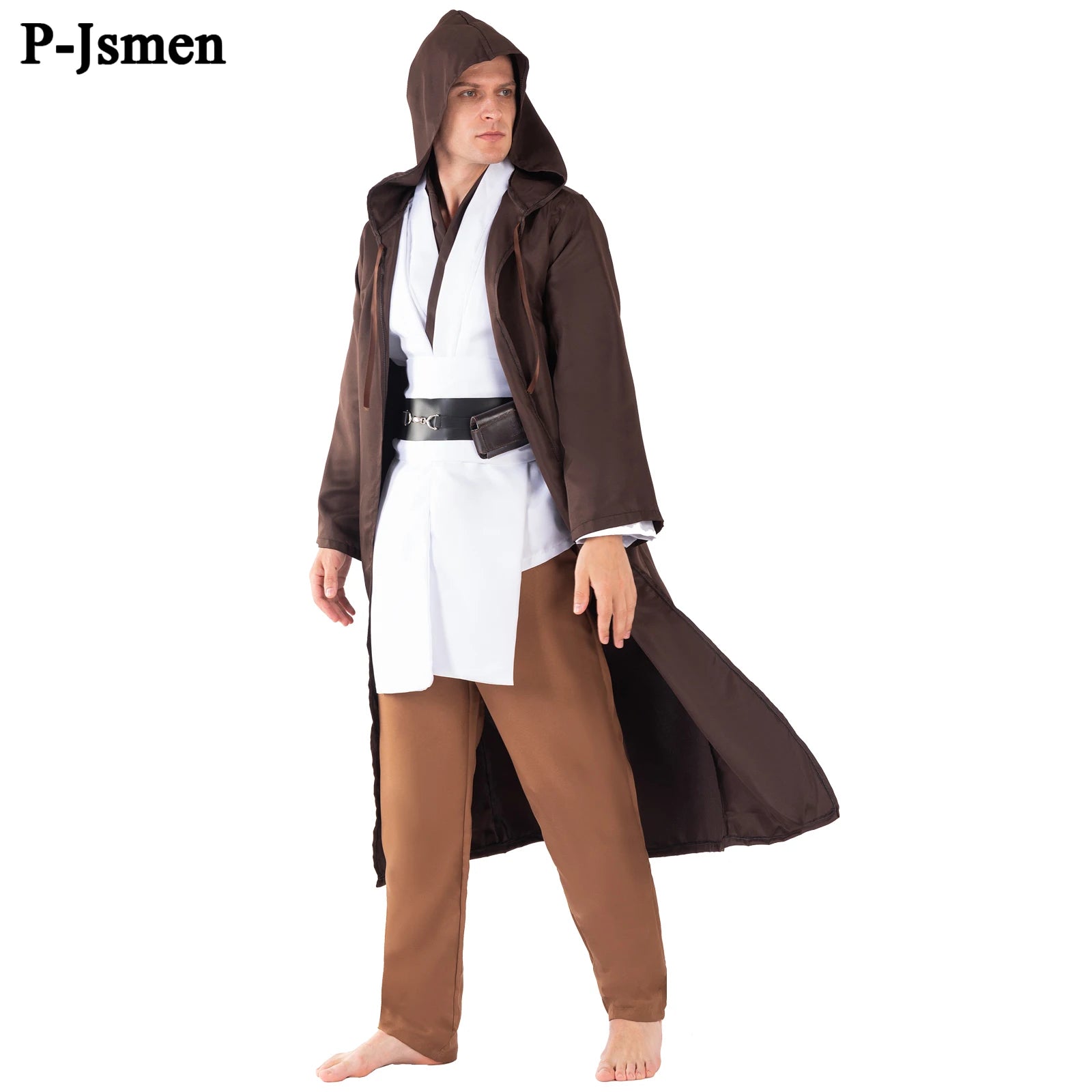 P-Jsmen Jedi Cosplay Costume Anakin Skywalker Replica Hooded Brown Cloak Robe Women Men Halloween Outfits Clothes Qme