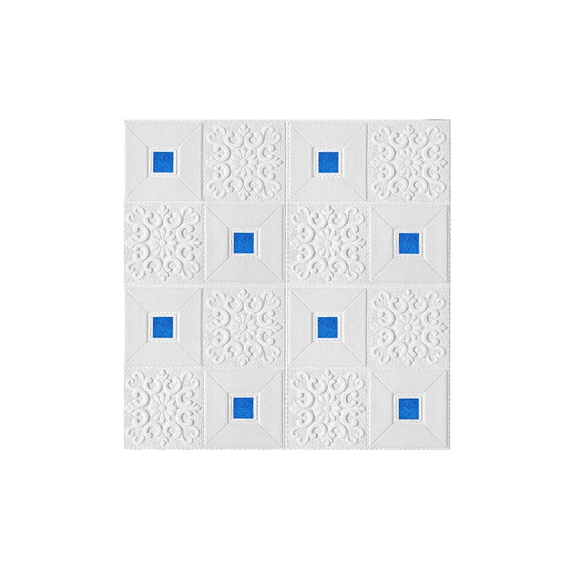 10pcs Ceiling Wallpaper 3D Brick Pattern Wall Sticker Self-Adhesive Panel Waterproof Living Room Wallpaper Home Wall Decoration Qme Blue 10Pcs 70cmx70cm