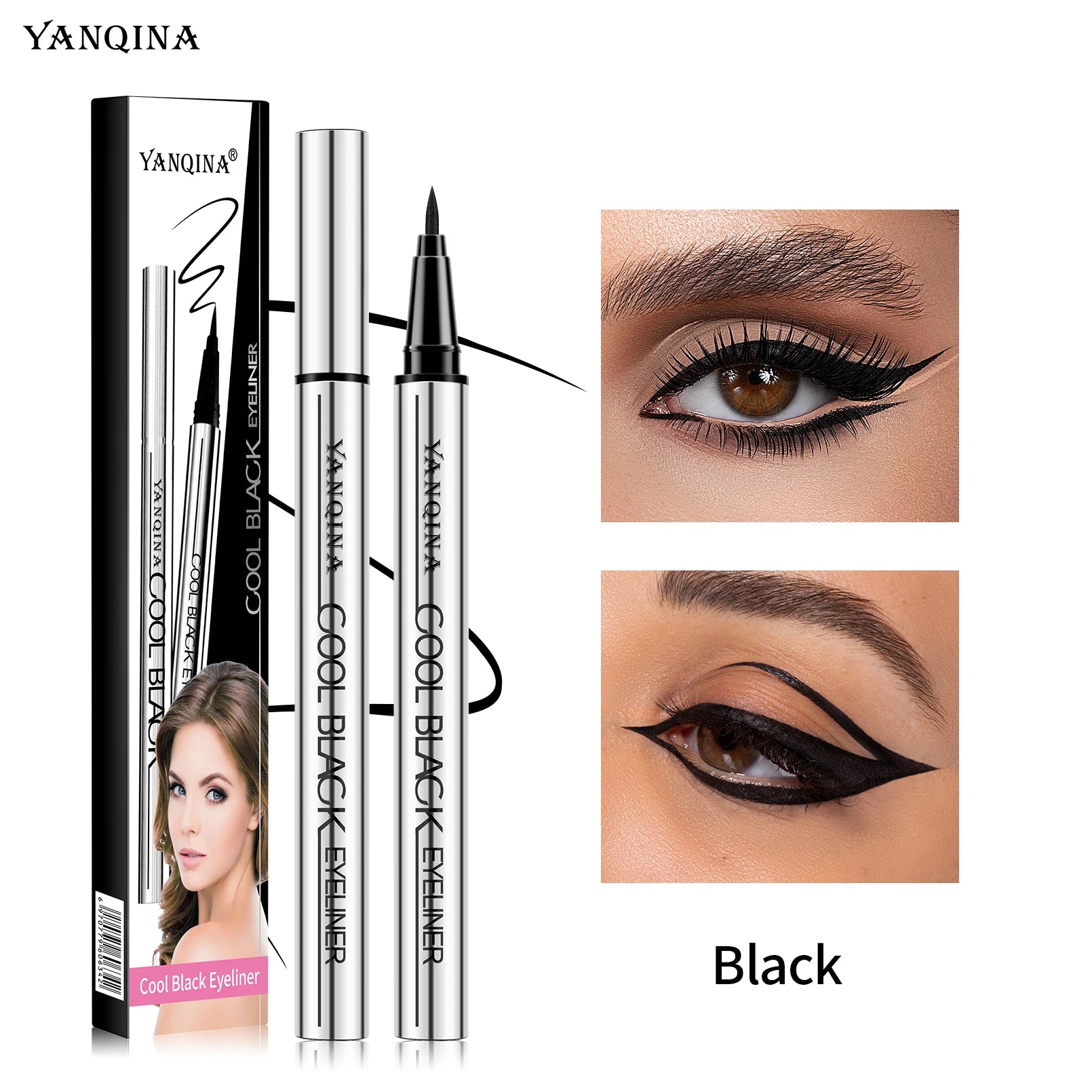 Quick-dry Eyeliner Pencil Makeup Long Lasting Smooth Matte Eye Liner Waterproof Anti Smudge Liquid Eyeliner Pen Eyes Cosmetics Qme 8634B