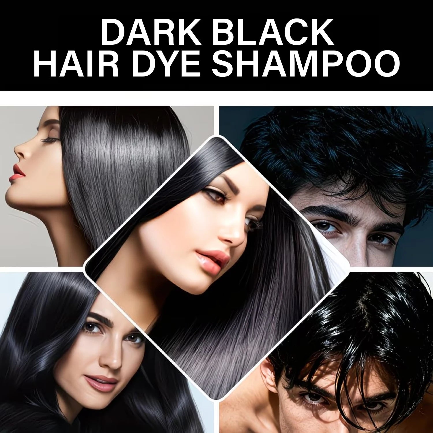 Water Ice Levin Plant Black Hair Dye Shampoo 100ml Ginseng Ginger Mild Coloring Nourish Scalp Long Lasting Hair Care Qme