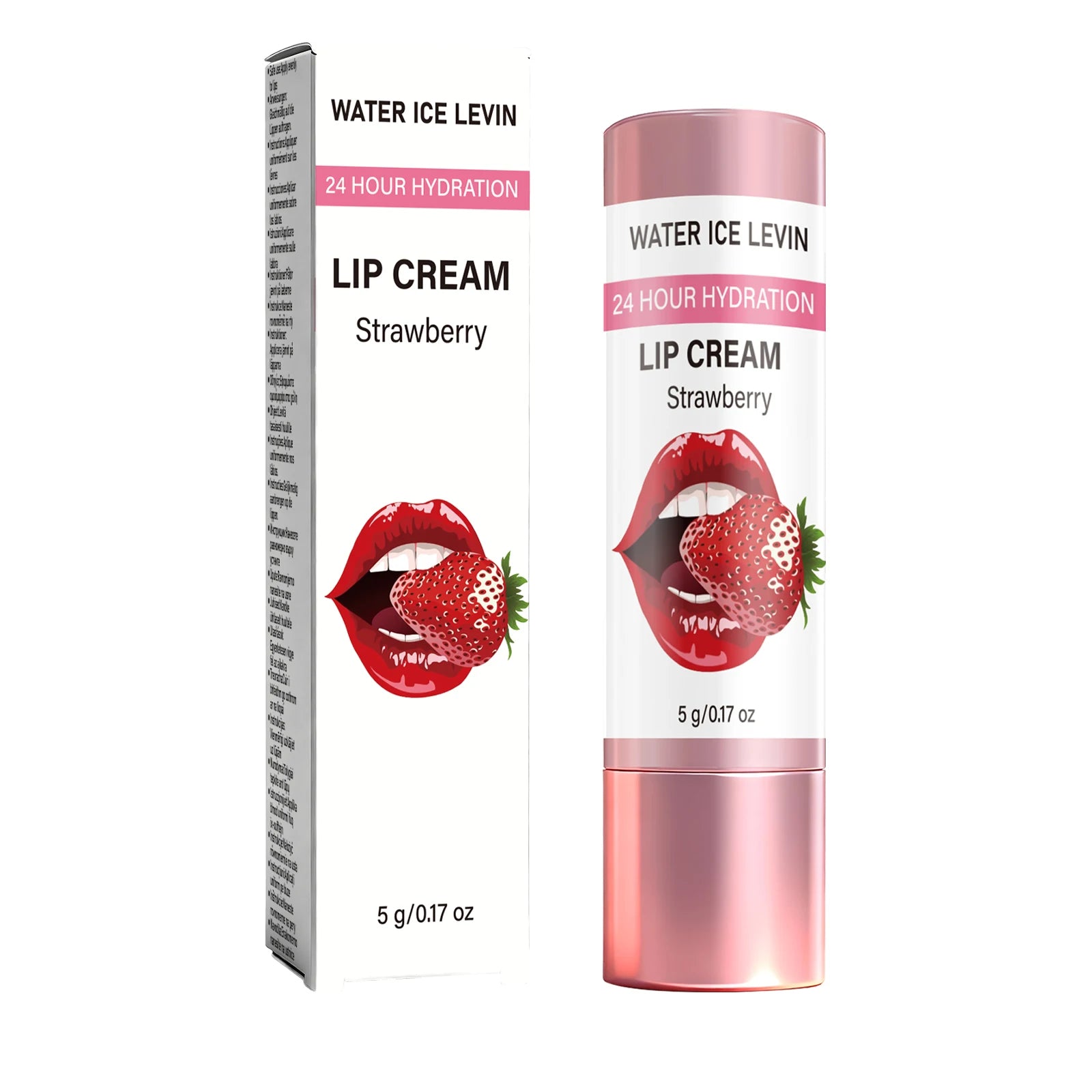 24H Hydrating Strawberry Extract Lip Cream, Moisturizing Soothe Chapped Lips Qme WHITE 5g