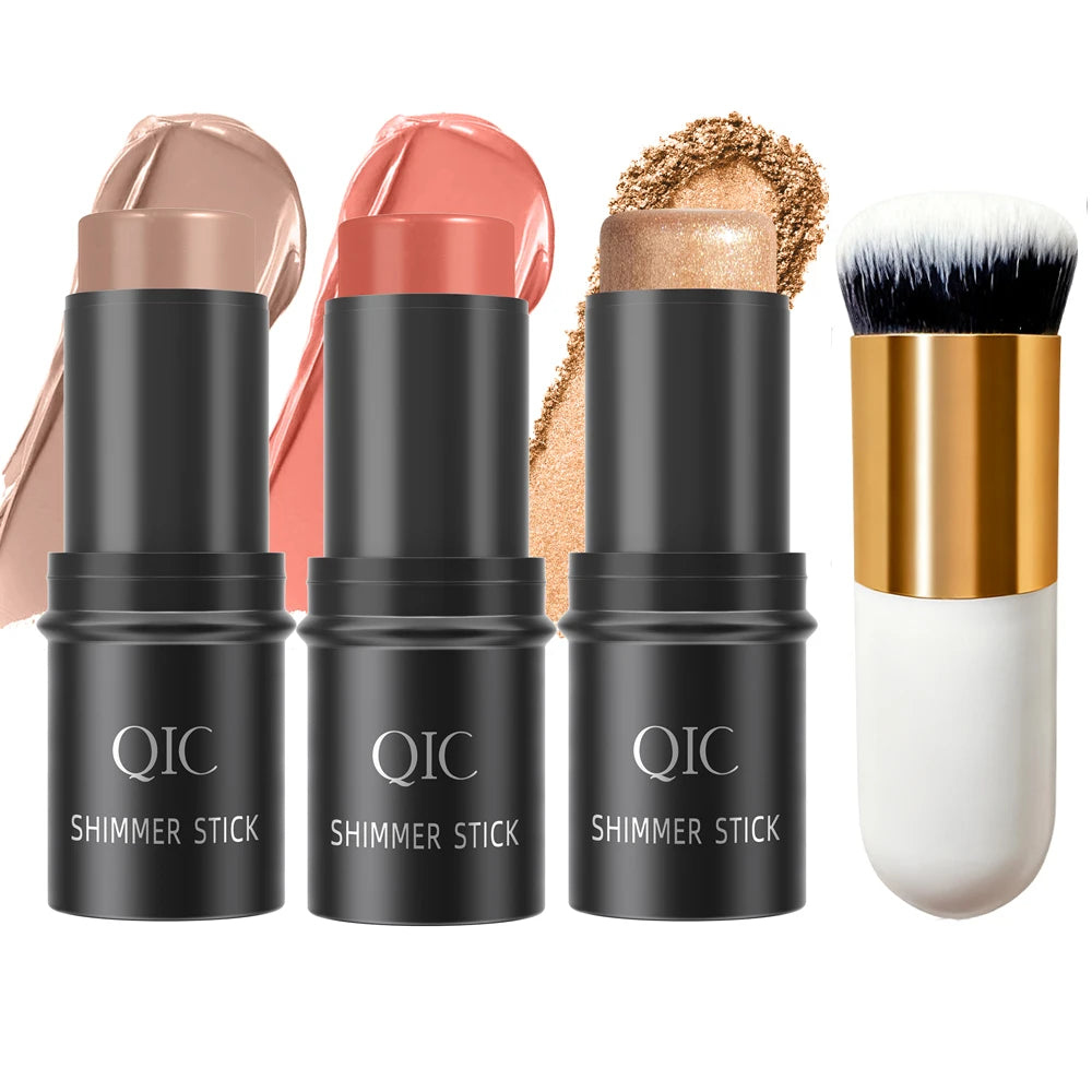 Makeup Face Contouring Bronzer Stick Multifunctional Highlighter Brightening Silkworm Blusher Rouge Cream Modify Concealer Pen Qme Q517A