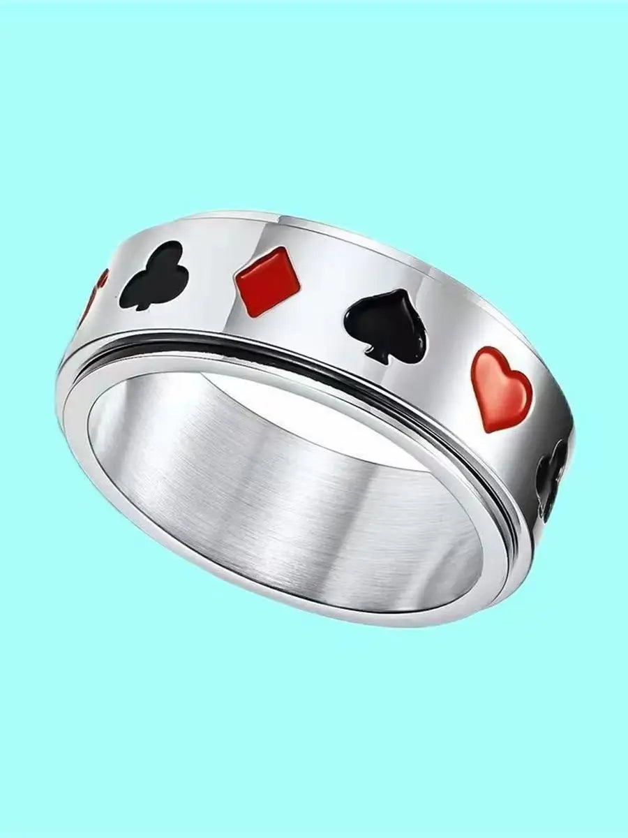 Hip Hop Anti Stress Anxiety Fidget Spinner Couple Rings For Lovers Rotating Stainless Steel Wedding Band Knuckle Ring Jewelry Qme
