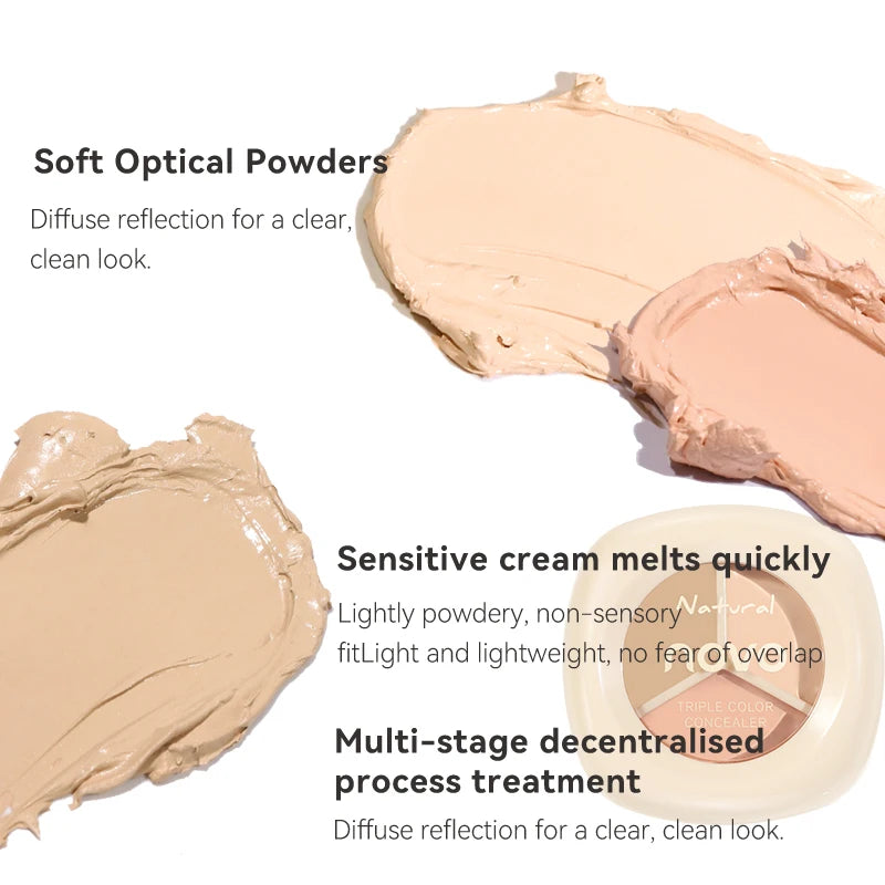 Three-color Concealer Palette Waterproof Long-lasting Contouring Qme