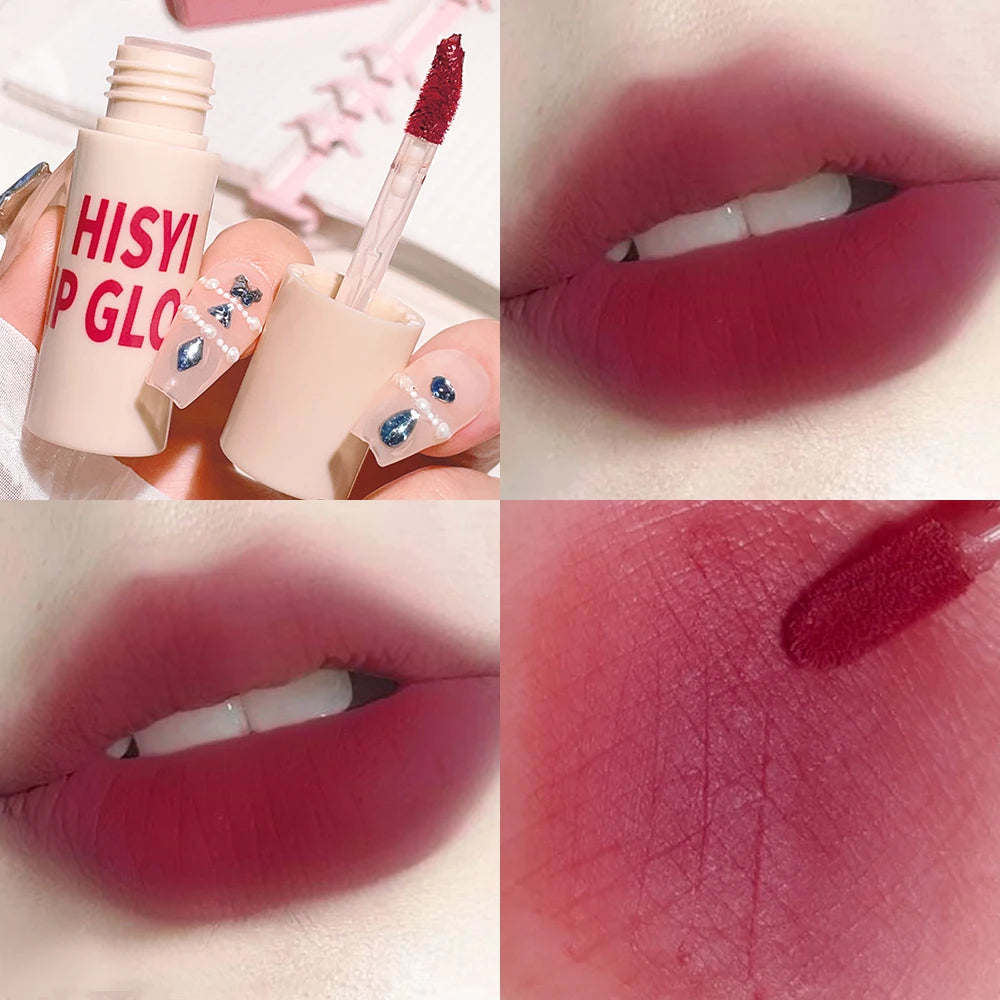 HISYI Airy Matte Velvet Lipstick Non-stick Long-lasting Flawless Qme