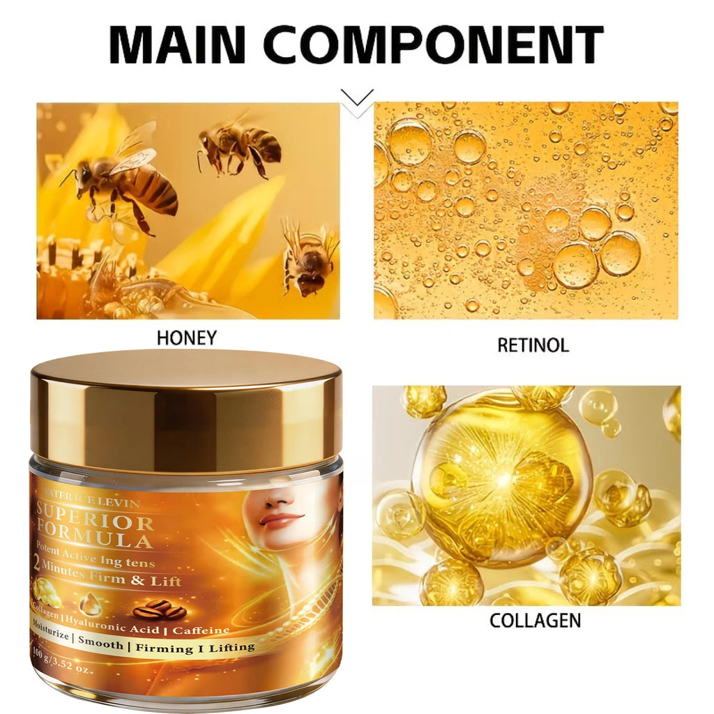 Water Ice Levin Collagen Caffeine Firm Lift Cream 100g Hyaluronic Acid Moisturizing Smoothing Lifting Anti-Aging Facial Cream Qme