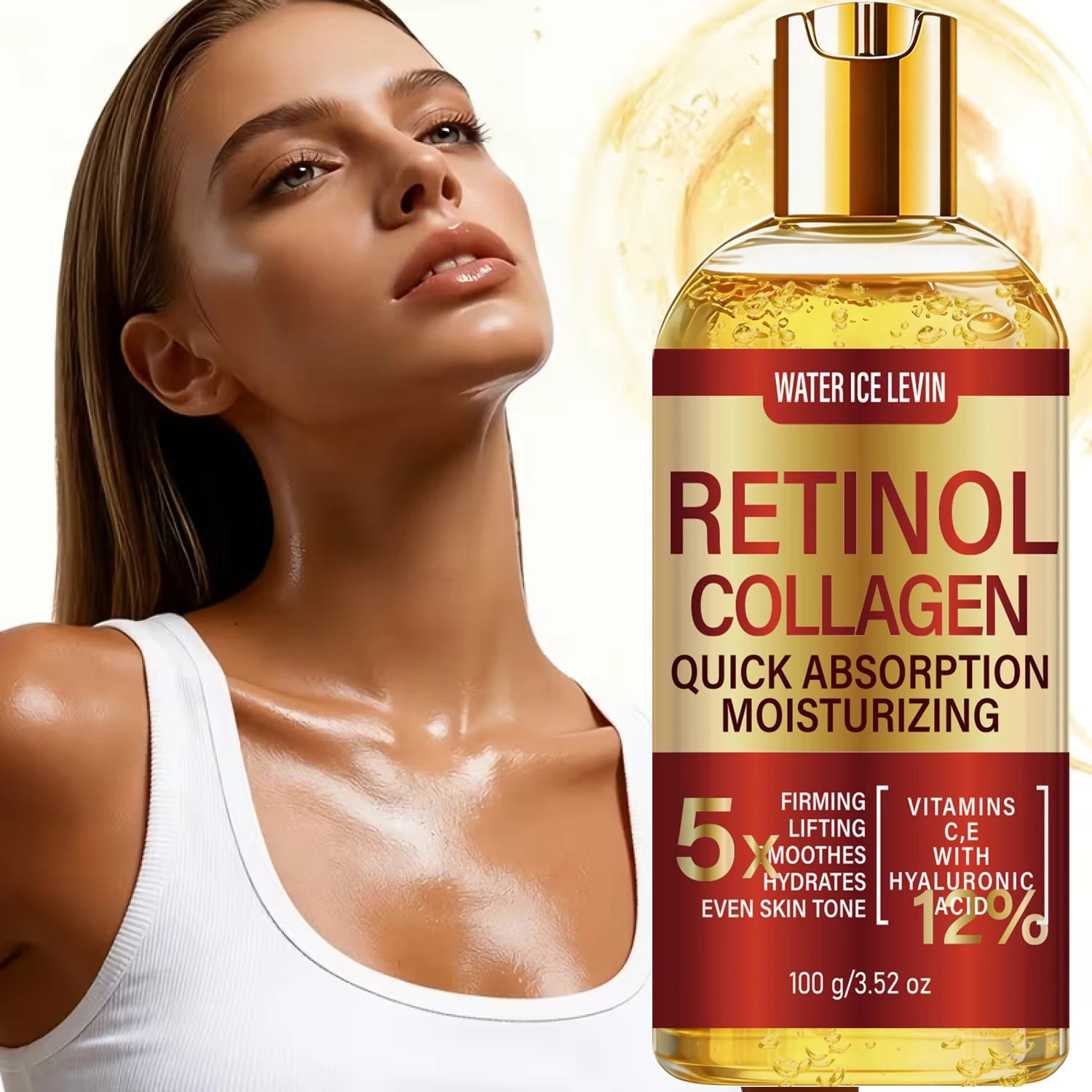 Moisturizing Retinol Body Oil with Collagen, Quick Absorption for Smooth Skin Qme