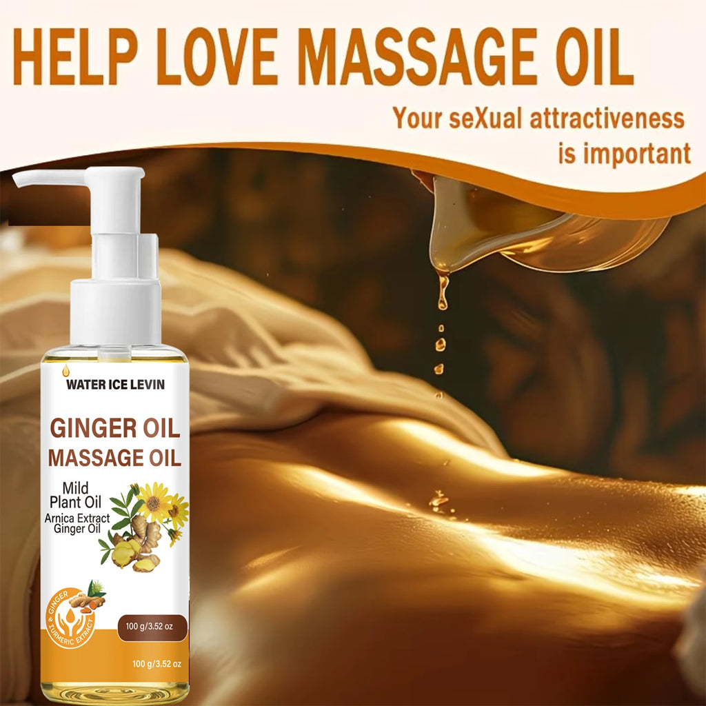 Natural Ginger Arnica Massage Oil, Hydrating Firming Plant-Based Body Care Essential Oil Qme