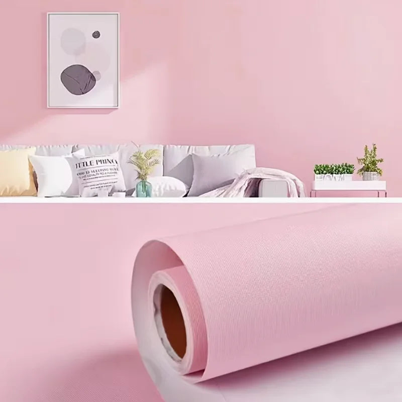 1 Roll Waterproof Stain Resistant Self-adhesive Macaron Wallpaper Qme
