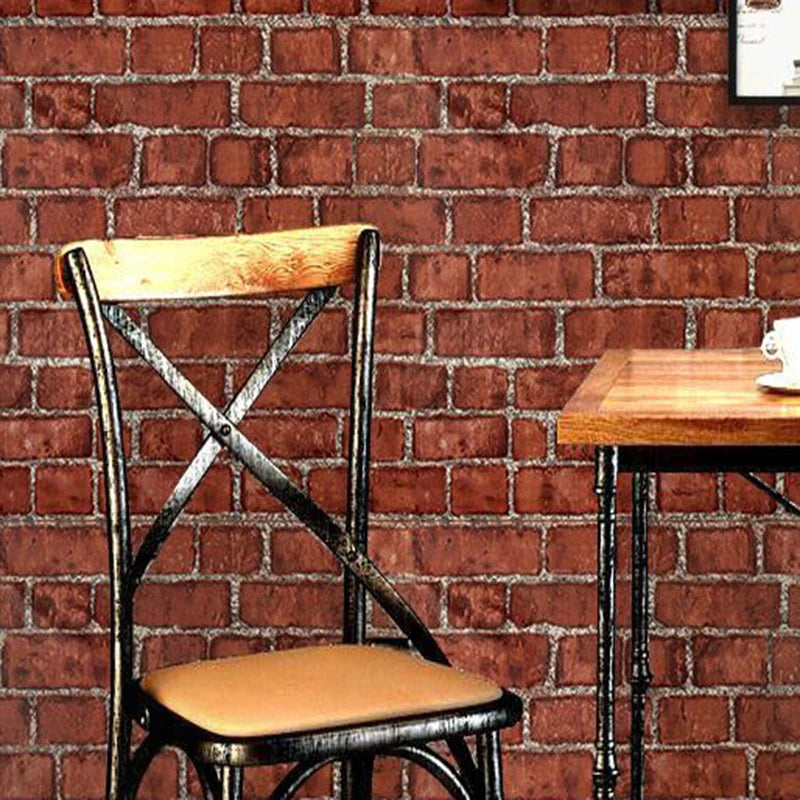 Waterproof Wall Stickers PVC Modern Home Decoration Retro Red Brown Brick Pattern Self-adhesive Wallpaper DIY 45cm Background Qme