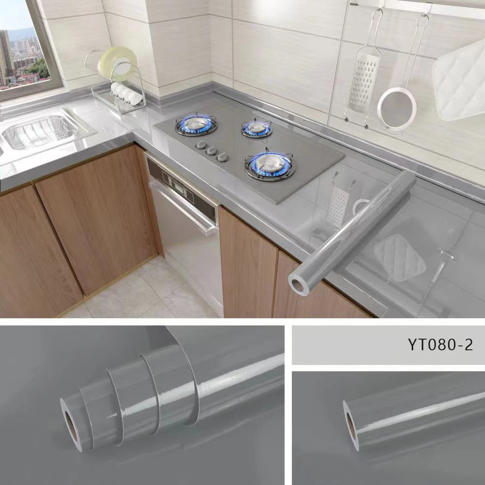 Kitchen Oil-Proof Film Stove Waterproof Moisture-Proof Self-Adhesive Wallpaper Countertop Cabinet Renovation Tile Marble Sticker Qme YT080-2 60cmX5m
