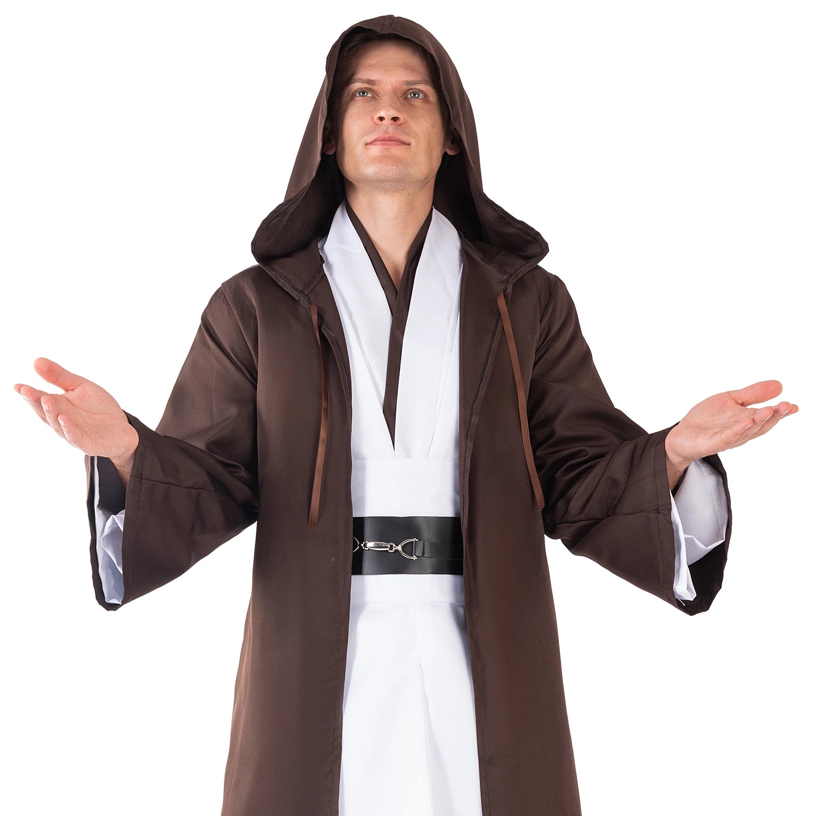 P-Jsmen Jedi Cosplay Costume Anakin Skywalker Replica Hooded Brown Cloak Robe Women Men Halloween Outfits Clothes Qme