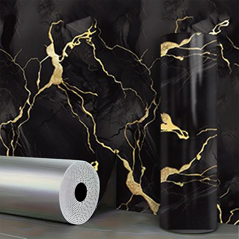 Marble Pattern Wall Stickers Waterproof Moisture Proof Self Adhesive Wallpaper Peel and Stick Decorative DIY Wall Art Wallpaper Qme