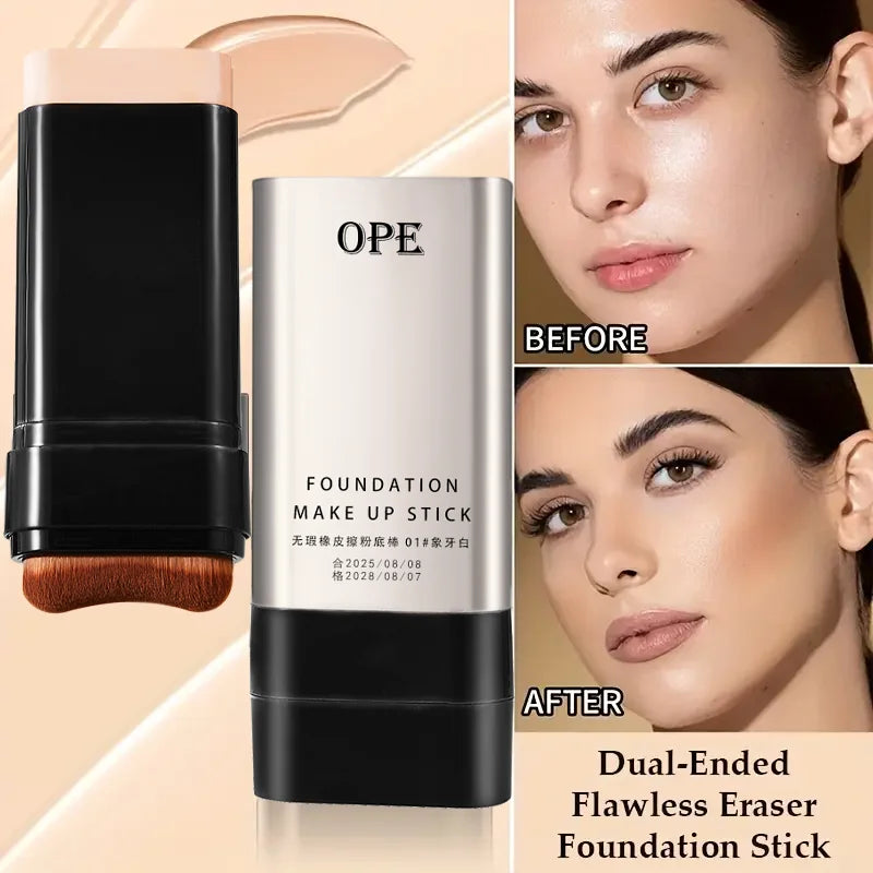 Foundation Stick Coverage Dual-ended Brush Hydrating Dewy Smooth Even Qme