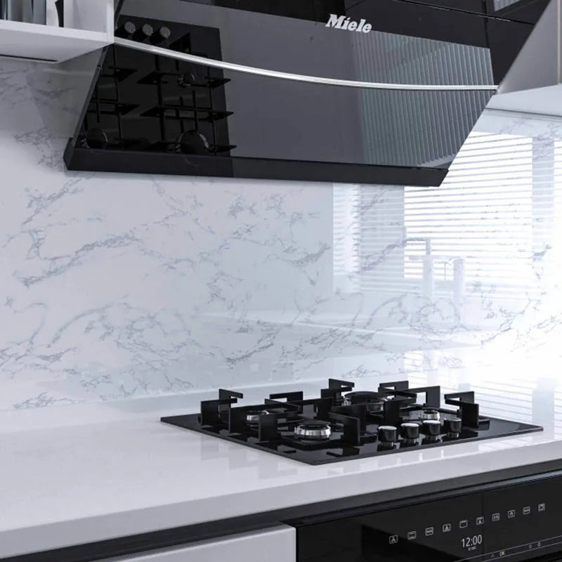 60cm*1m Imitation Marble Pattern Tile Stickers Waterproof Cabinet Refurbishment Kitchen High Temperature Resistant Oil Stickers Qme YT218 60cmX5m