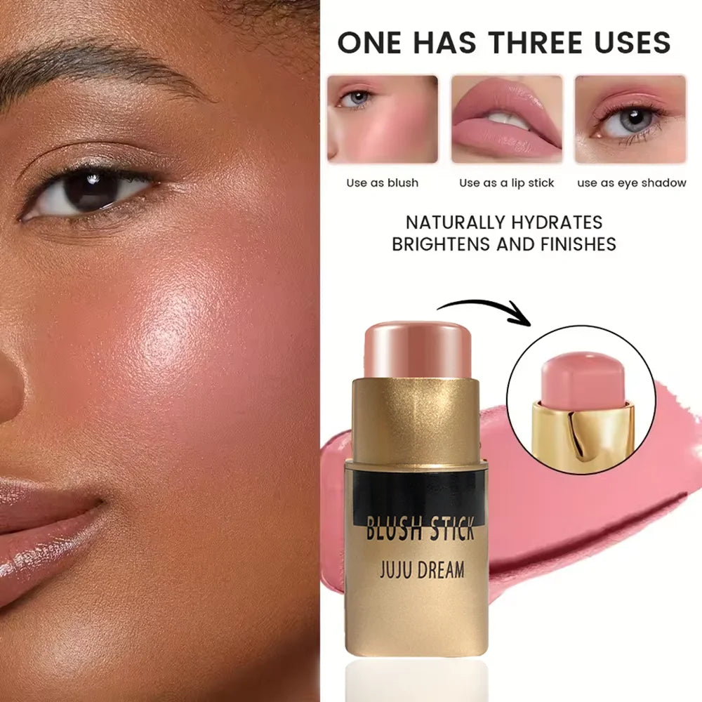 Natural Nude Blush Stick Multi-functional Face Lip Makeup Brightening Qme