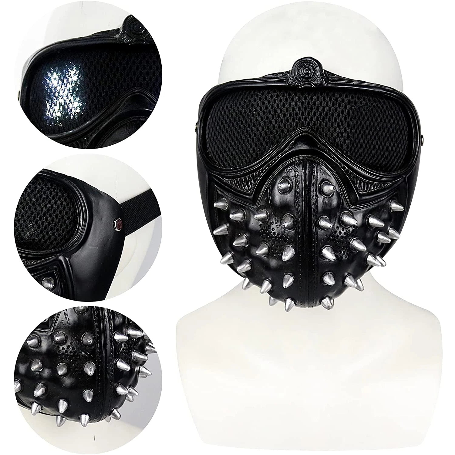 Game Watch Dogs 2 Marcus Wrench Cosplay Resin LED Mask 25 Kinds Of Led Expression Light Rivet Masks Qme Watch Dogs Mask