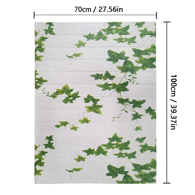 1m 3D Brick Pattern Wall Sticker Self-adhesive Panel Waterproof